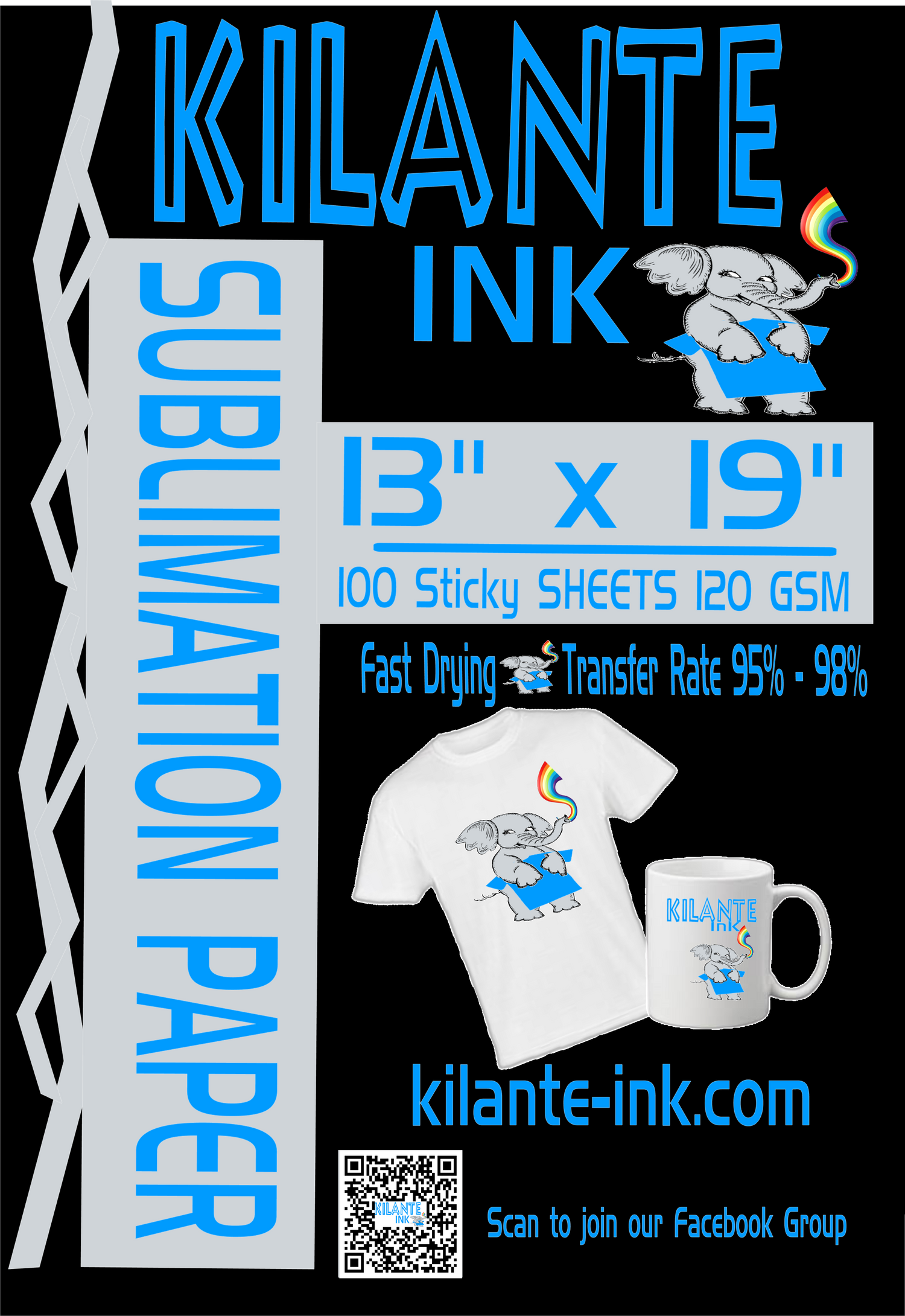 BUNDLE  Sublimation STICKY/Tacky Paper 8.5x11 & 13x19 - Kilante Ink