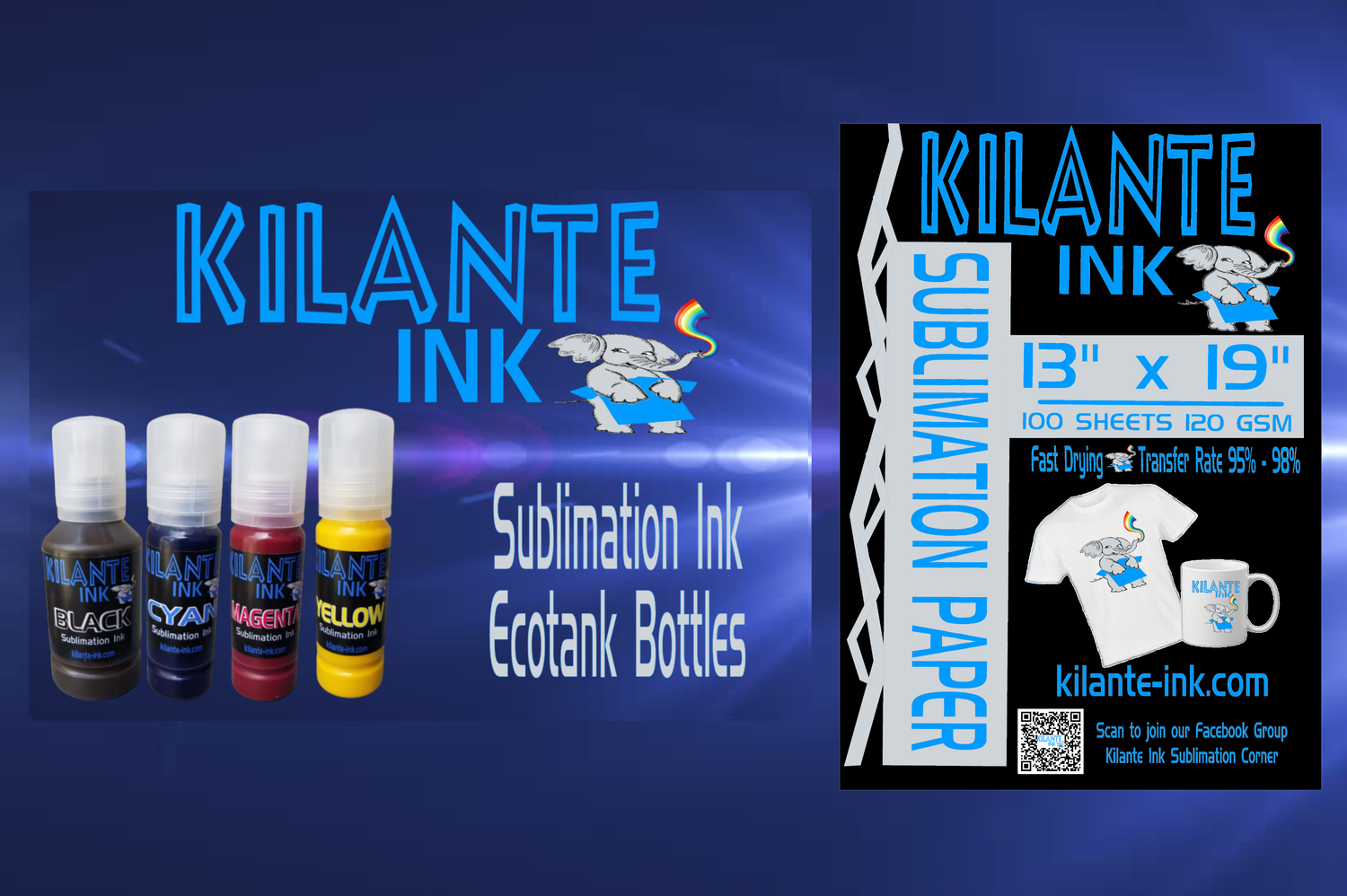 Sublimation Ink + 13x19 Sublimation Paper - Kilante Ink