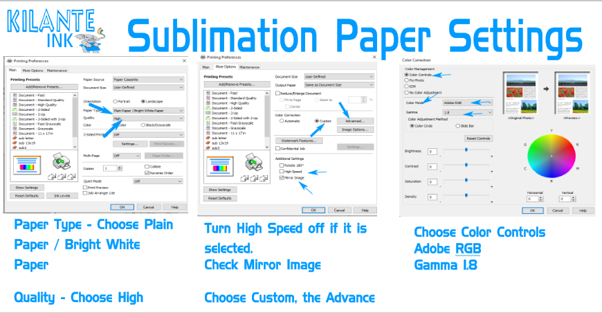 Sublimation Ink + 13x19 Sublimation Paper - Kilante Ink