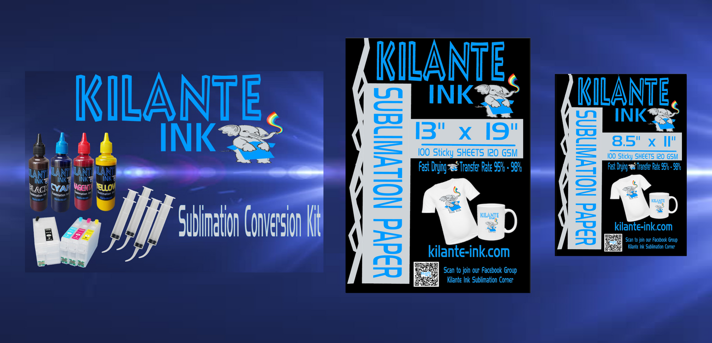 Sublimation Ink + Combo Sticky Sublimation Paper - Kilante Ink