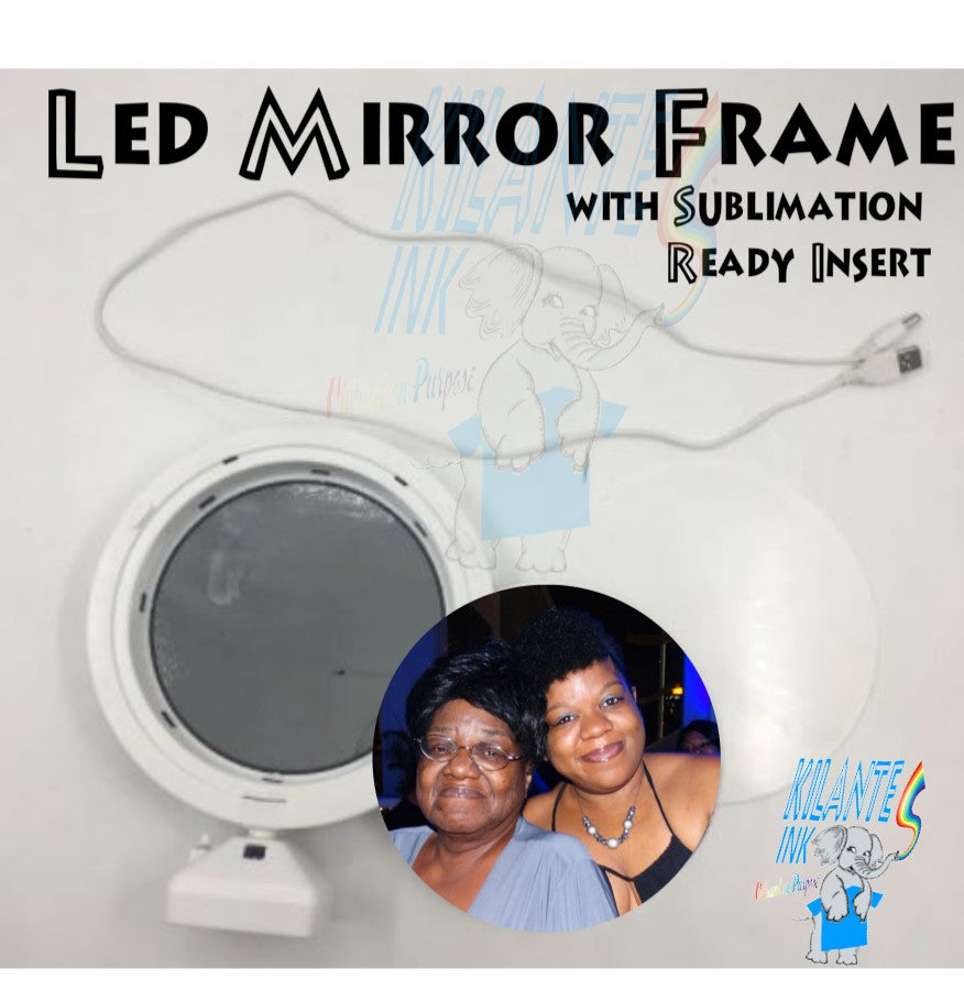 Led Mirror Frame with Sublimation Ready Insert (Magic Mirror) - Kilante Ink